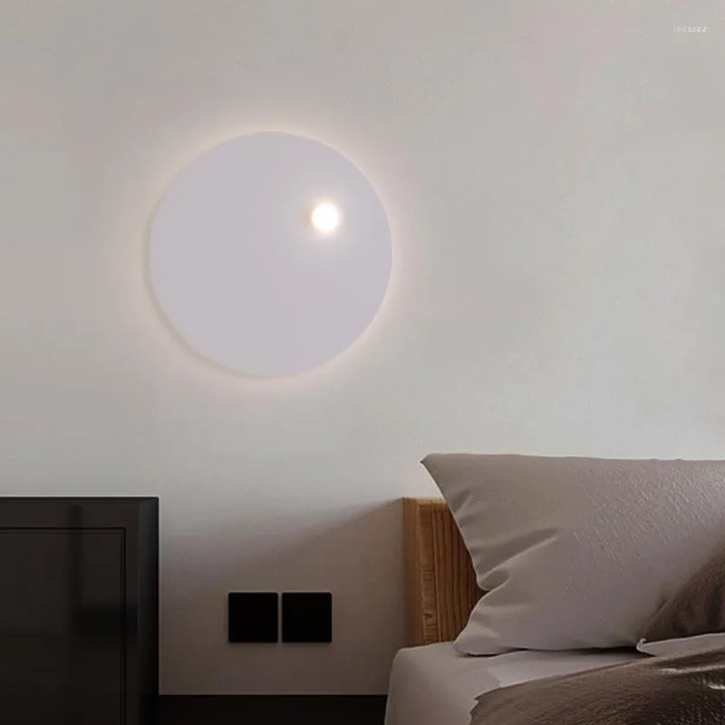 Applique moderne lune LED salon chambre luminaires télécommande gradation blanc métal applique atmosphère décoration