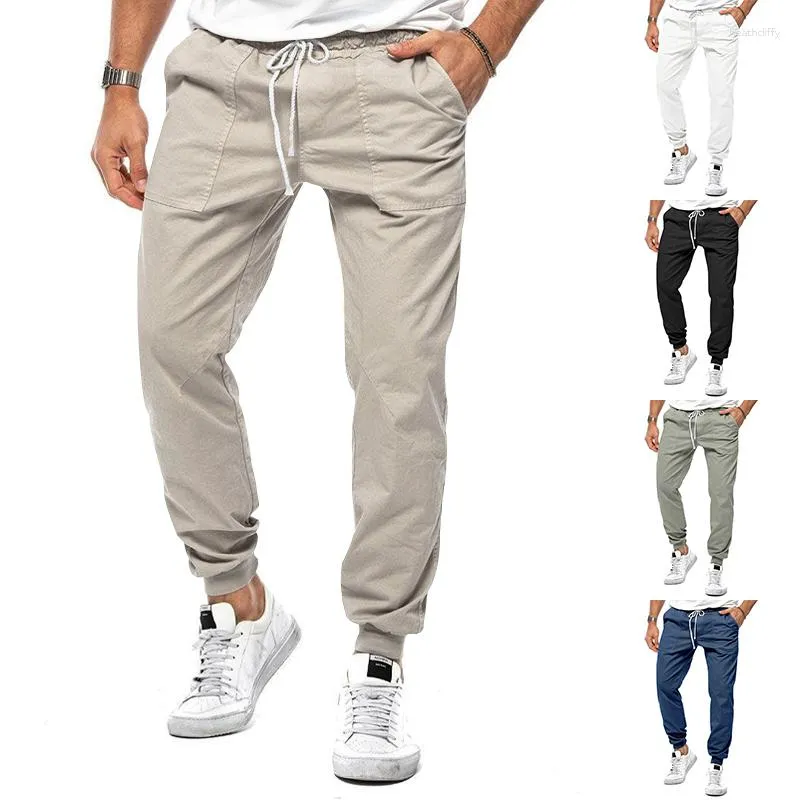 Pantalons pour hommes 2023 Shorts en fibre de polyester verticale Cordon Taille élastique Casual Comfort Floor Towers