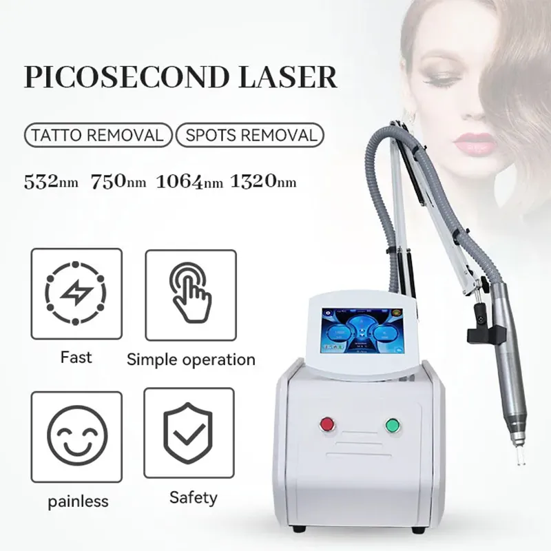 Laser Machine Portable Picosecond Tattoo Removal Laser-machine Permanent Painless Effetct Q-Switch ND Yag For Salon Acne Treatment Skin Tightening Removal Freckle