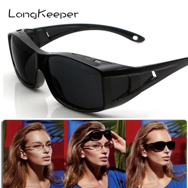 Sunglasses LongKeeper Polarized Windproof sand Sunglasses Men PC frame UV400 Women outdoor sports Sun Glasses Black glasses cover 230717