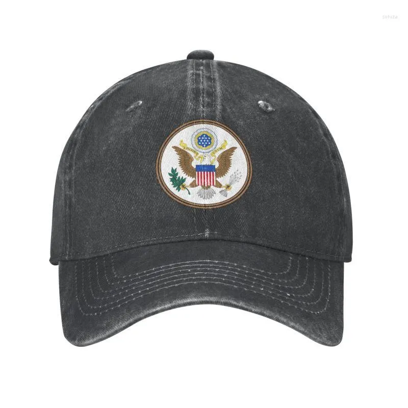 Top Caps Punk Unisex Pamuk Amerika Birleşik Devletleri'nin Büyük Mührü USA Flag Bahsumu Kapağı Yetişkin Ayarlanabilir Baba Şapkası Erkek Kadın Güneş Koruma