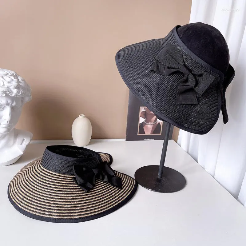 Широкие шляпы солома для женщин -козырька пустое шляпа женская летняя солнцезащитный крем для солнца.