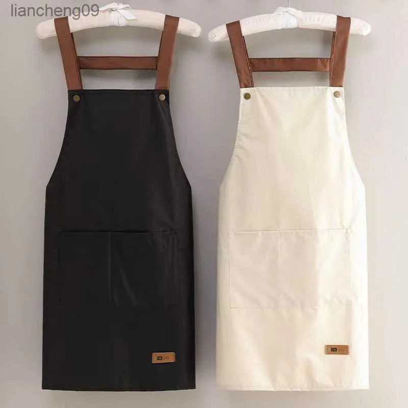 Nieuwe mode keukenschort vrouwen werkschort mannelijke chef-kok restaurant bar barbecue winkel coffeeshop schoonheid nagel studio uniform keuken L230620