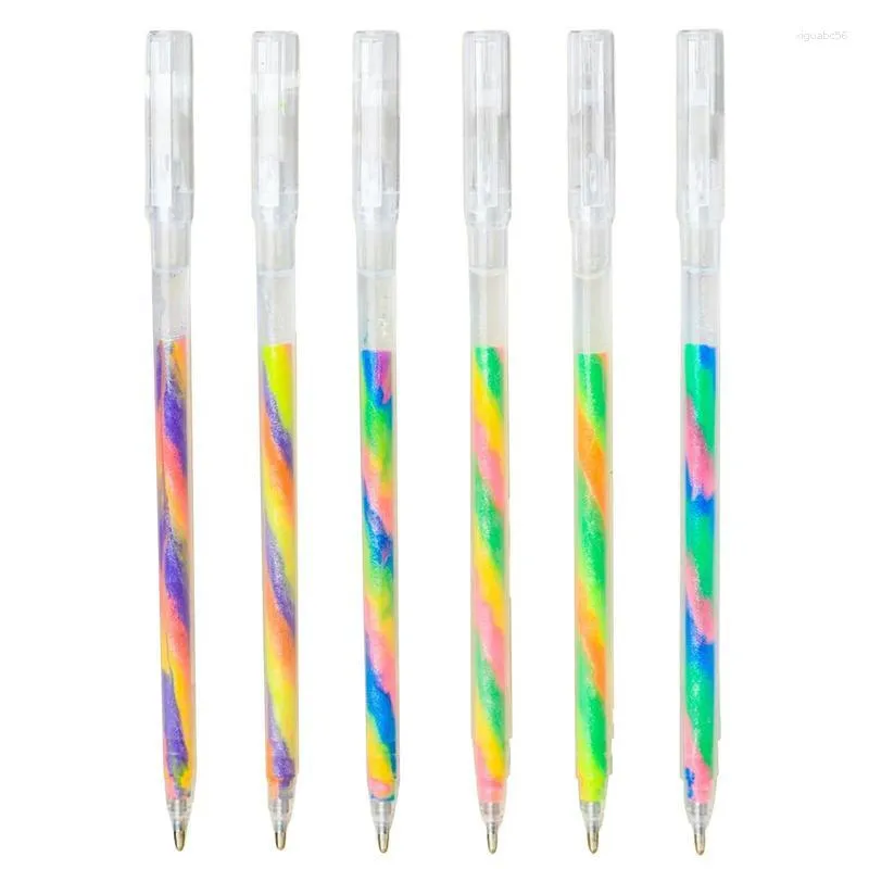 Sparkly Gel Pens 6 Colors Fine Point Rainbow Gradient For Highlighting On Markers Grip Colored Pencils Paintings