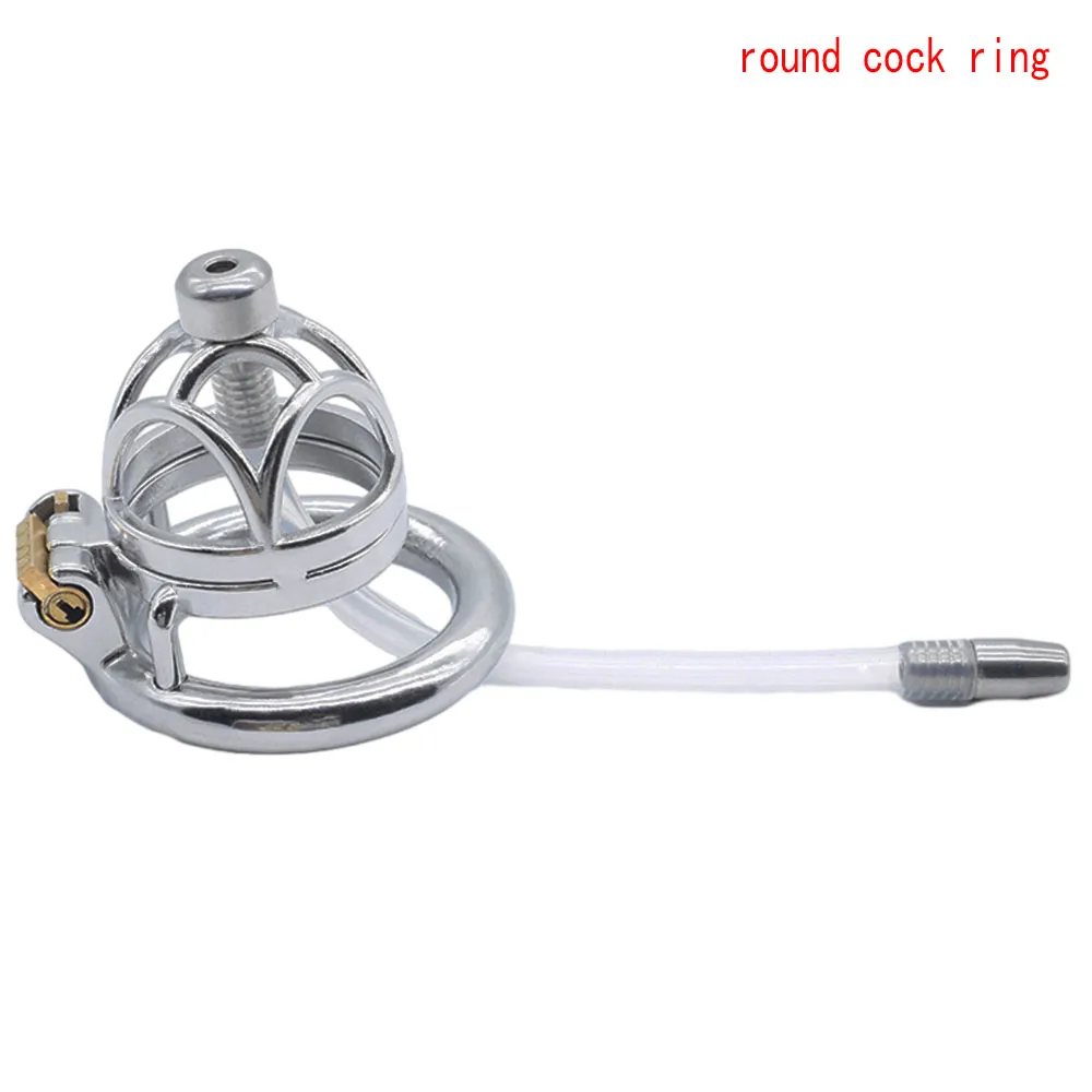 Metal Chastity Cage Intimate Lock Cock Goods for Men Adults 18 Steel Penis Rings BDSM Sexual Toys with Urethral Tube