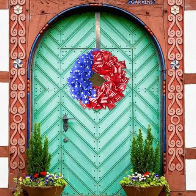Fleurs décoratives attrayant guirlande de vacances motif pentagramme tissu toute saison signe de bienvenue cintre de porte pendentif créer une atmosphère