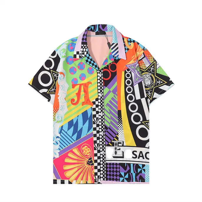 2Luxury Designers koszule męski tygrys Tiger Letter v Silk Bowling Shirt Casual Shirts Men Slim Fit Sukienka z krótkim rękawem M-3XL#930