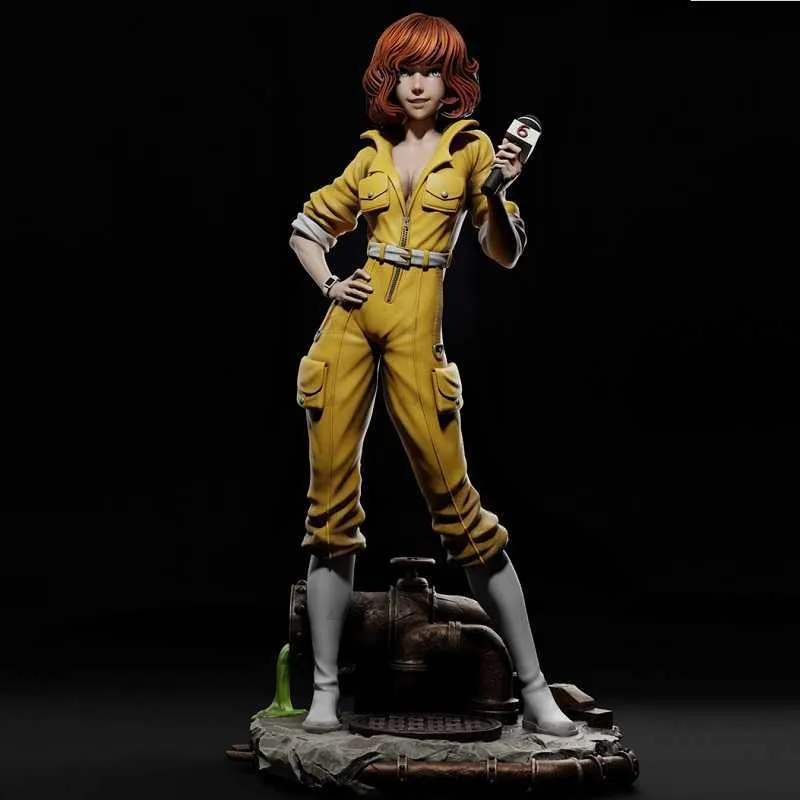 Anime Manga LindenKing Garage Kits A587 Échelle 3D April O'Neil Figure GK Modèle non peint White-Film Collections To Modelers L230717