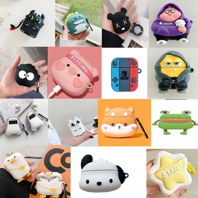 Nytt 3D -fodral för KD21 H10 H11 F10 P77 D88 LK313 3D Cartoon Protective Earphone Silicone Case