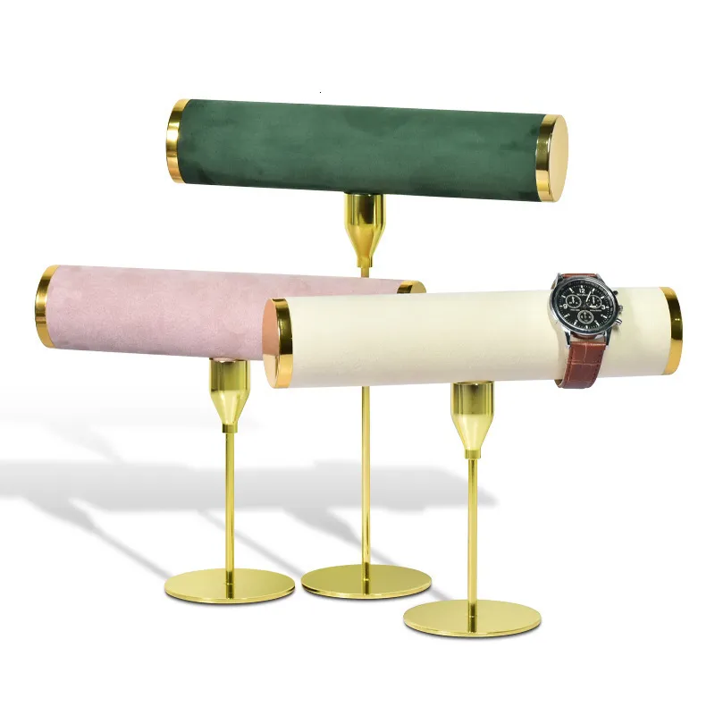 Scatole per gioielli Rosa Verde Blu Colore beige Organizzatore per orologi TBar Ripiano portaoggetti per bracciale Espositore creativo per negozio di casa 230717