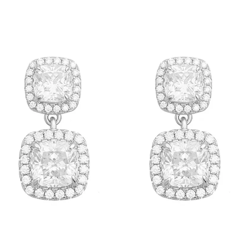 Élégant mode femmes boucles d'oreilles anti-allergique 925 en argent Sterling passé Test Moissanite boucles d'oreilles beau cadeau