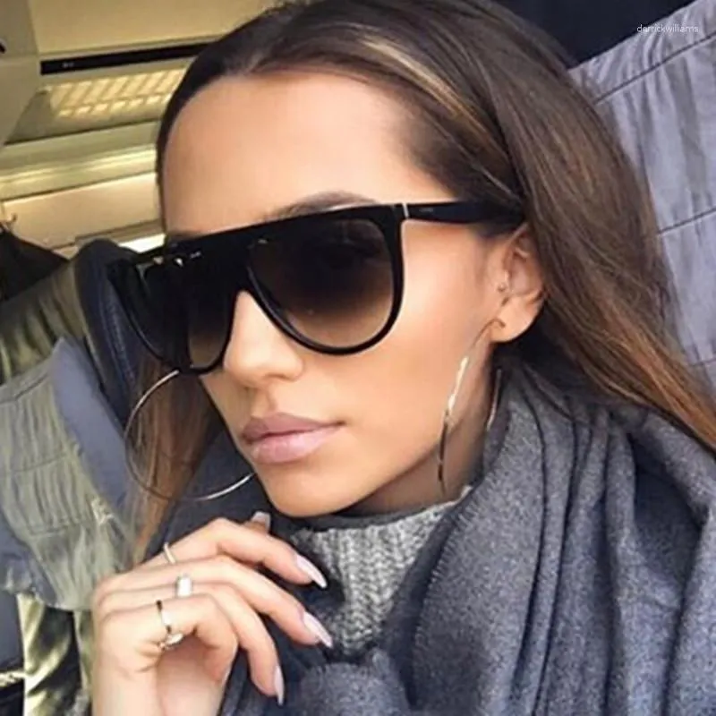 Sunglasses 2023 Brand Designer Women Retro Flat Top Vintage Acetate Shaded Lens Thin Shadow Glasses Men 744M