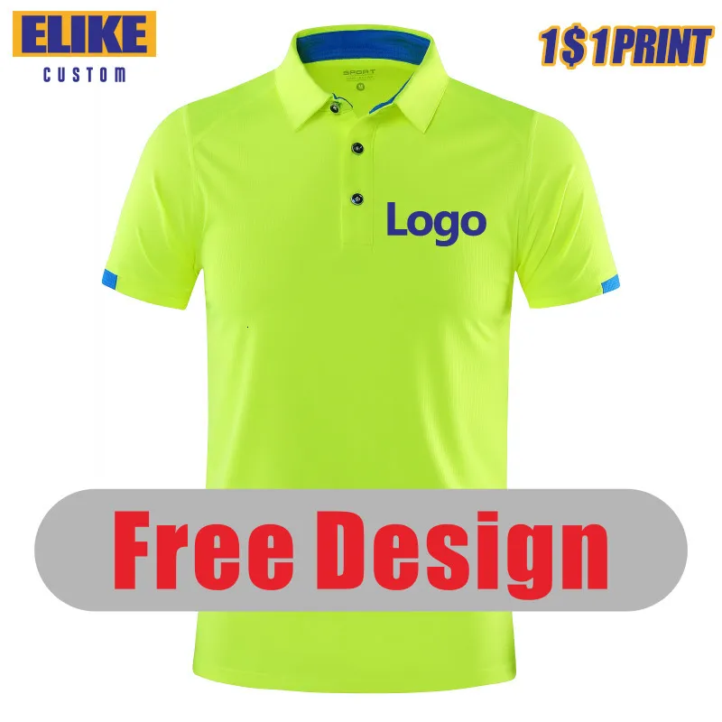 Polos para hombres Elike QuickDrying Transpirable Sports Polo Shirt Custom Print Bordado Design Company Group Marca 8 colores Tops S4xl 230715