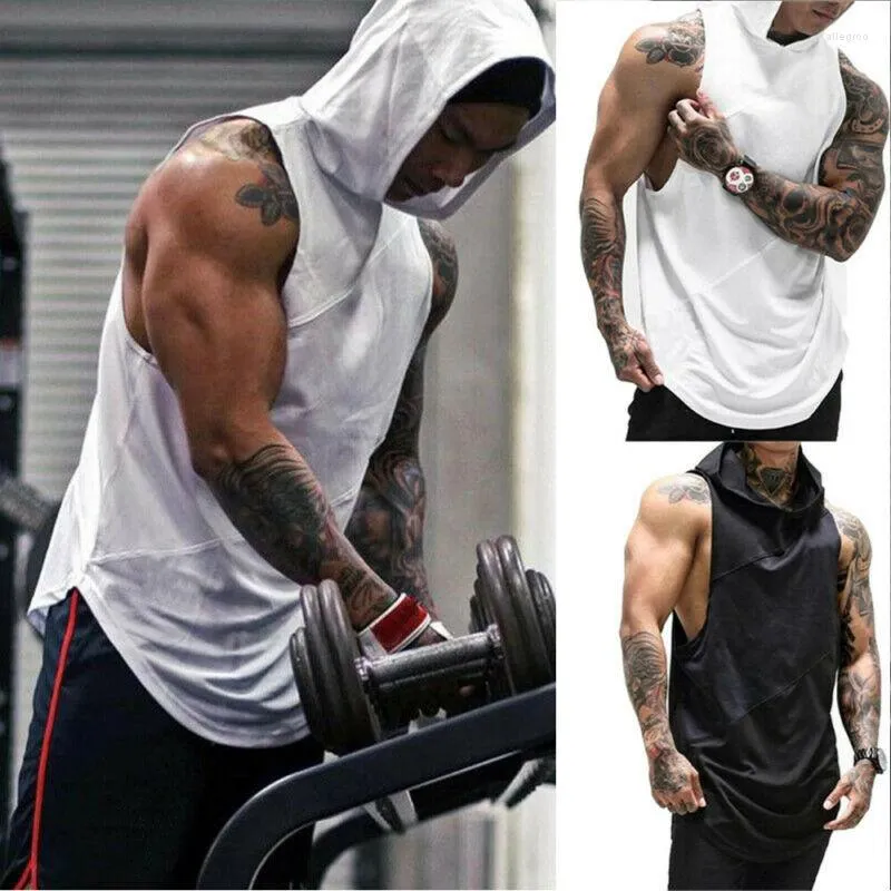 Sweats à capuche pour hommes Débardeurs Hommes Gym Vêtements Bodybuilding Stringer Muscle Hooded Vest