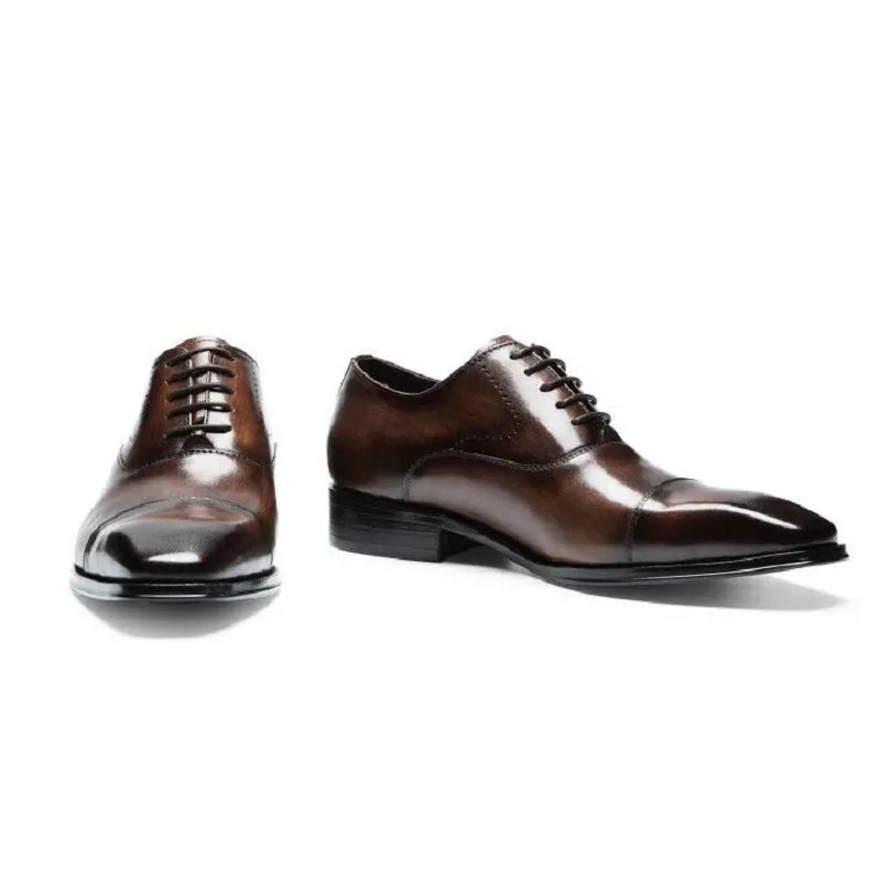 Men Dress Shoes Designer Social With Suit Luxury Leather Stylish Lace-up Wear Resistant Minimalist Style Business zapato 1AA17