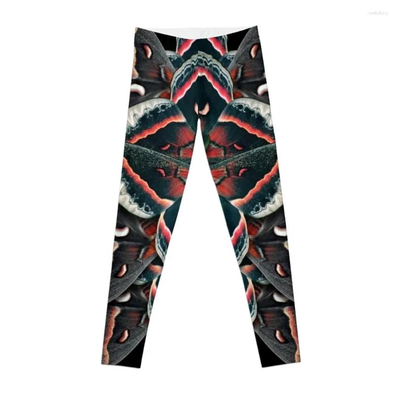 Aktive Hose Cecropia Moth Mandala – symmetrische Leggings in Caprihosen für Damen, Sport