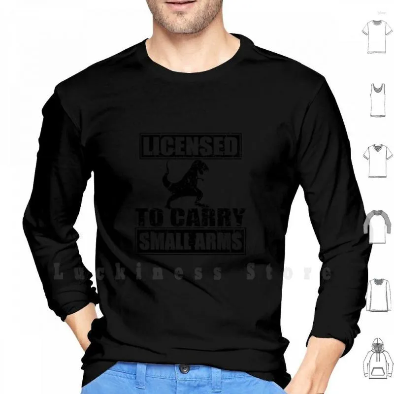 Sudaderas con capucha para hombres con licencia para llevar armas pequeñas Manga larga Humor T Rex Gun Pistol Control Dad