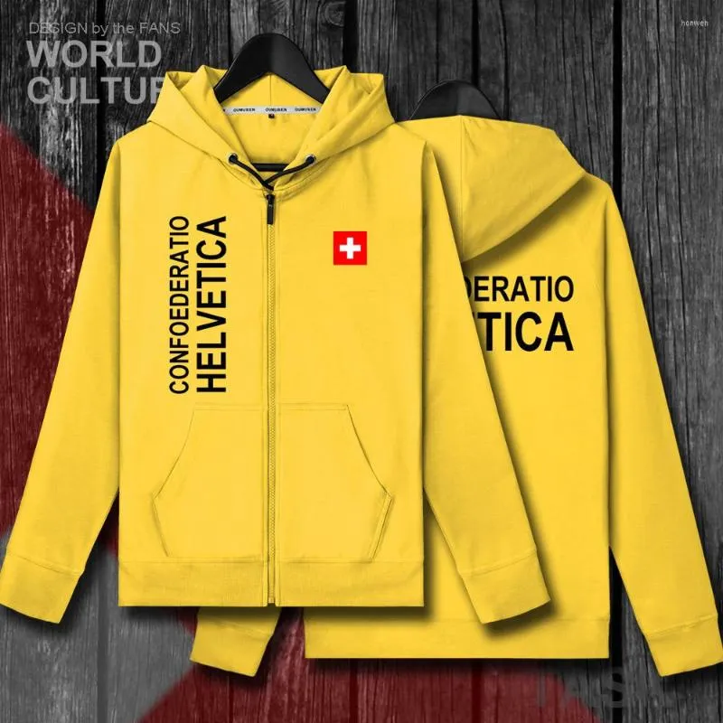 Heren Hoodies Zwitserse Confederatie Zwitserland CHE CH Confoederatio Helvetica Fleece Winterkleding Heren Jassen en Trainingspak