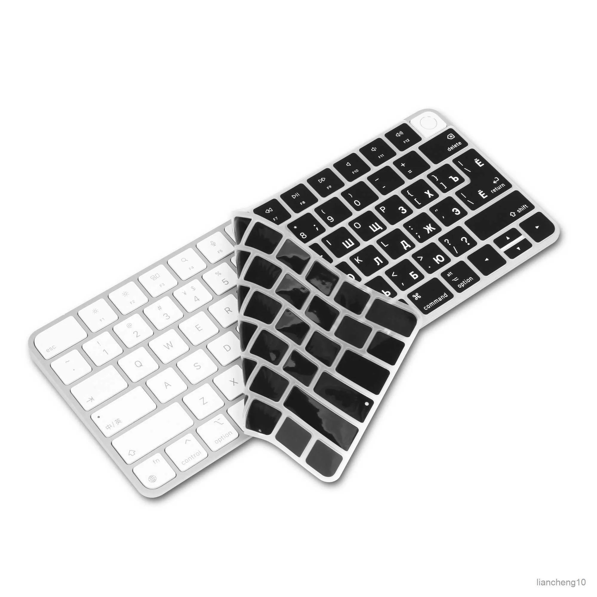Tangentbordskåpor XSKN ryska tangentbordskåpan för nytt iMac 24 -tums magiska tangentbord A2449 med touch -ID och A2450 med tangent R230717