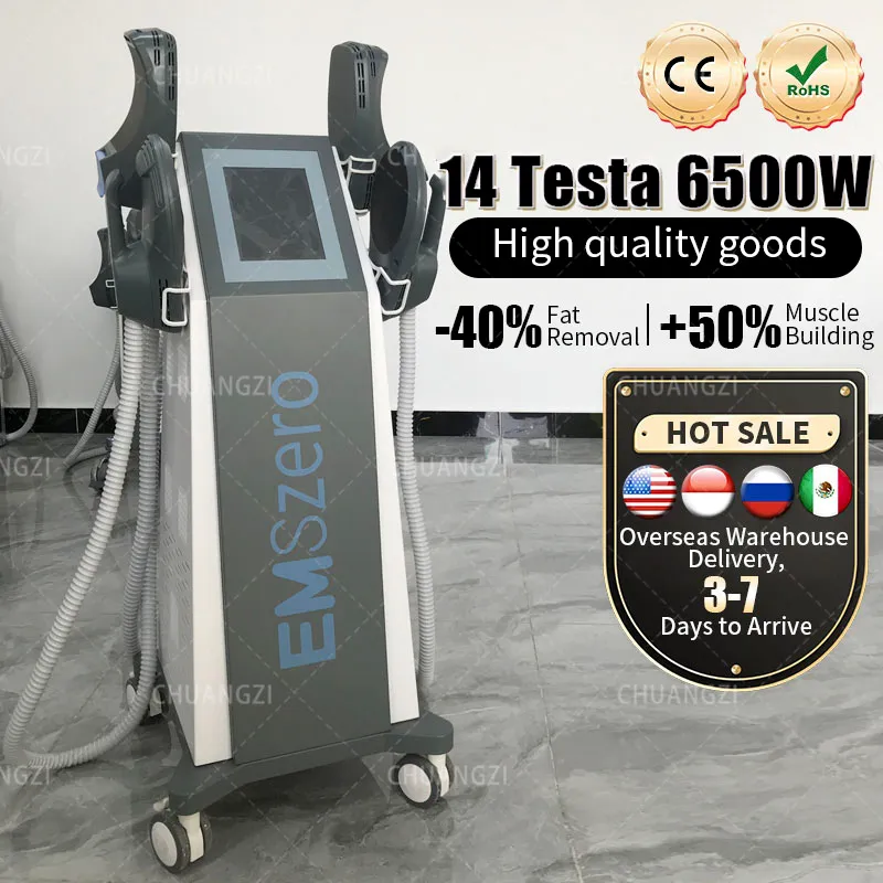 2024 أحدث emszero 14 Tesla 6500W Muscle RF Sculpt Neo Nova EMS مع صالون خيار تحفيز الحوض