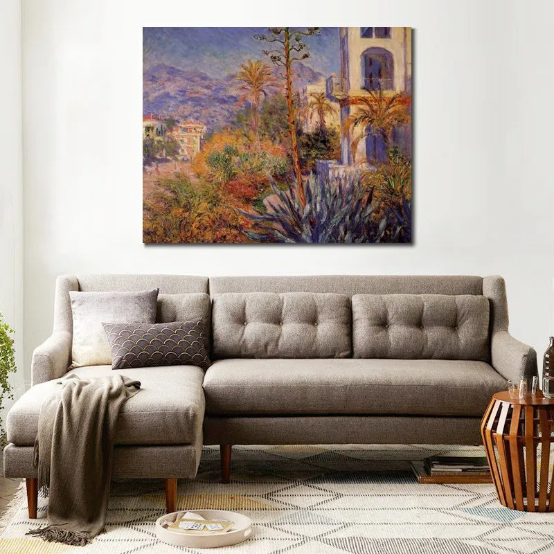 Ville a Bordighera Dipinto a mano Claude Monet su tela Impressionista Paesaggio dipinto per la decorazione domestica moderna
