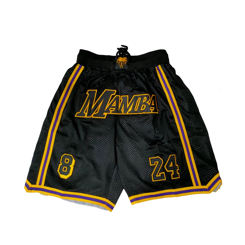 Heren Shorts Basketbal Shorts Mamba 8 24 Elastische Trekkoord Tailleband Outdoor Sport Shorts Strand Broek Naaien Borduren Zwart 230715