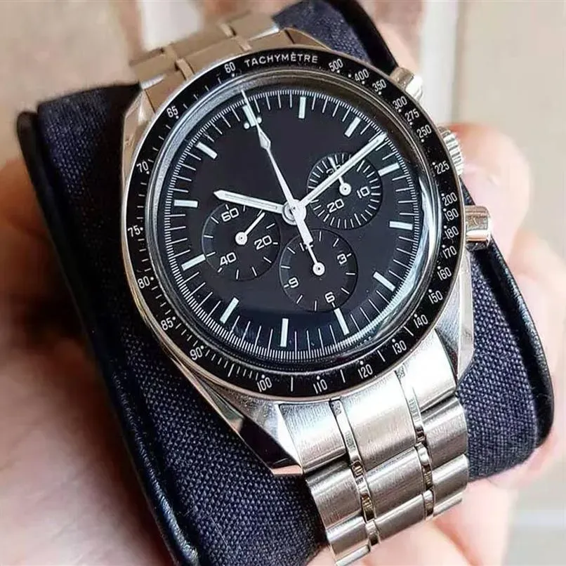 2023 Erkekler Erkek Luxurys Spor Otomatik Saatler Hareketi Mekanik Oroiogio James Bond 007 Speedys Montre de Luxe Deri SK2317