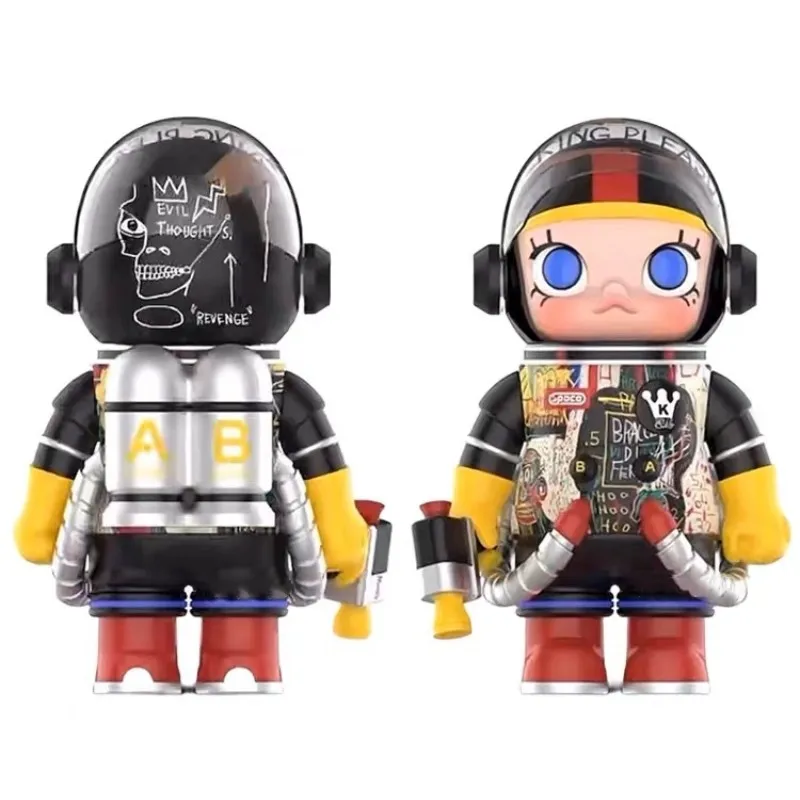 새로운 스팟 Popmart Bubble Mart Space Molly Astronaut Basquet Graffiti 400% 28cm 트렌디 한 인형 손잡이 거실 장식 장식품