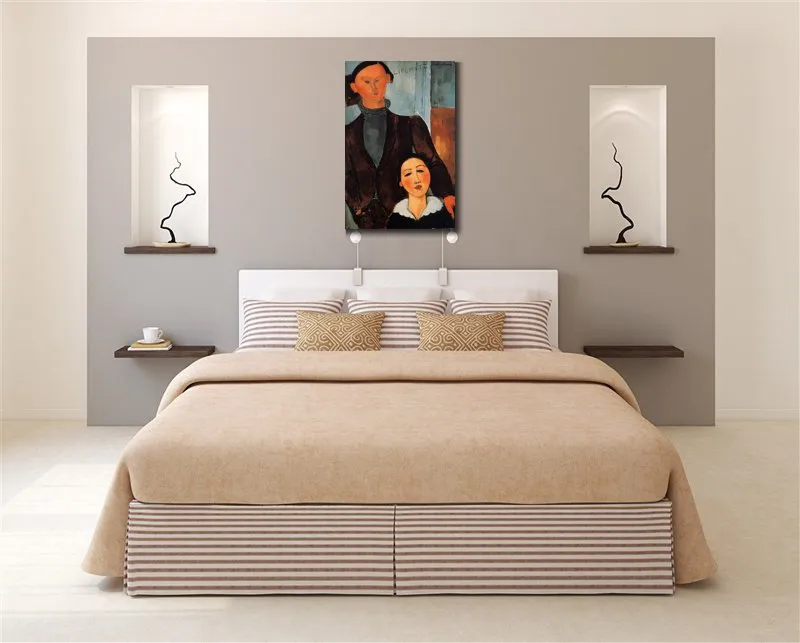 Mooie vrouw canvas kunst studeerkamer decor Jacques en Berthe Lipchitz Amedeo Modigliani schilderij handgemaakte hoge kwaliteit