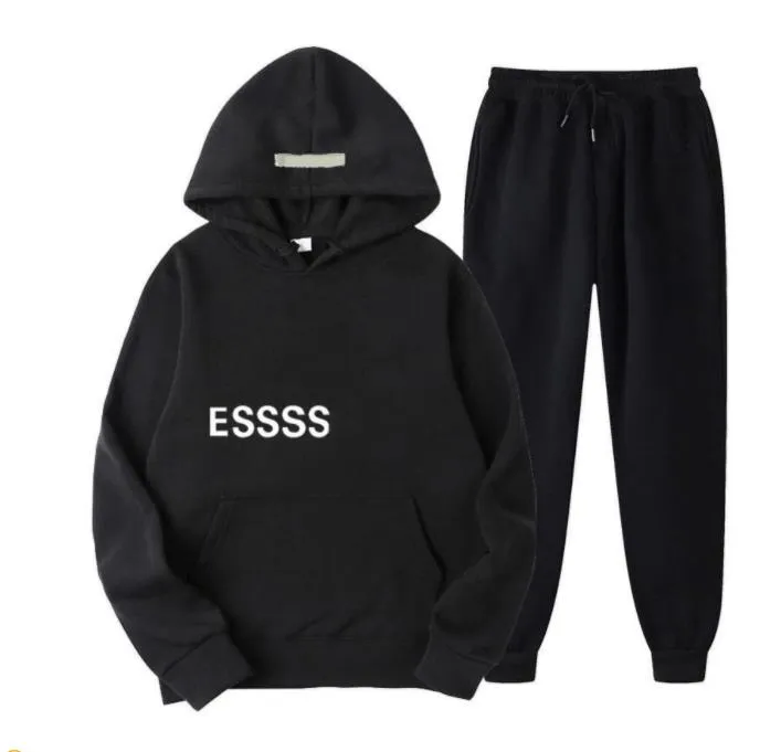 Heren Trainingspak designer ess set lange mouwen hooded pullover Casual essen kleding sportkleding broek Losse Hoge Kwaliteit S-XL Essentail