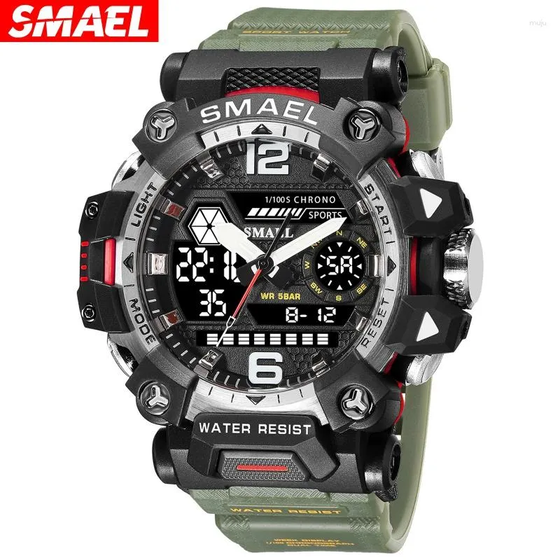 Zegarek Smael 2023 Taktyczny ston męski zegarek wojskowy Watch Luminous Waterproof Outdoor Electronic