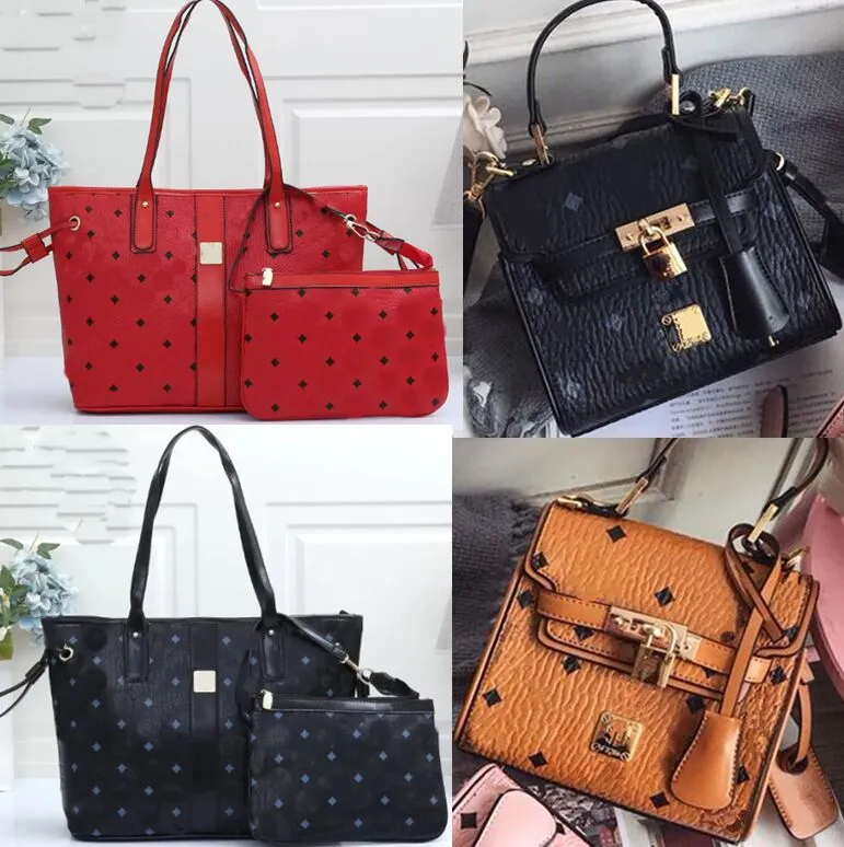 Conjunto de 2 uds de bolsos de mano para mujer, bolsos de hombro para niña de alta calidad, gran oferta, bolso de mano de alta calidad, bolso de mensajero de estilo moderno