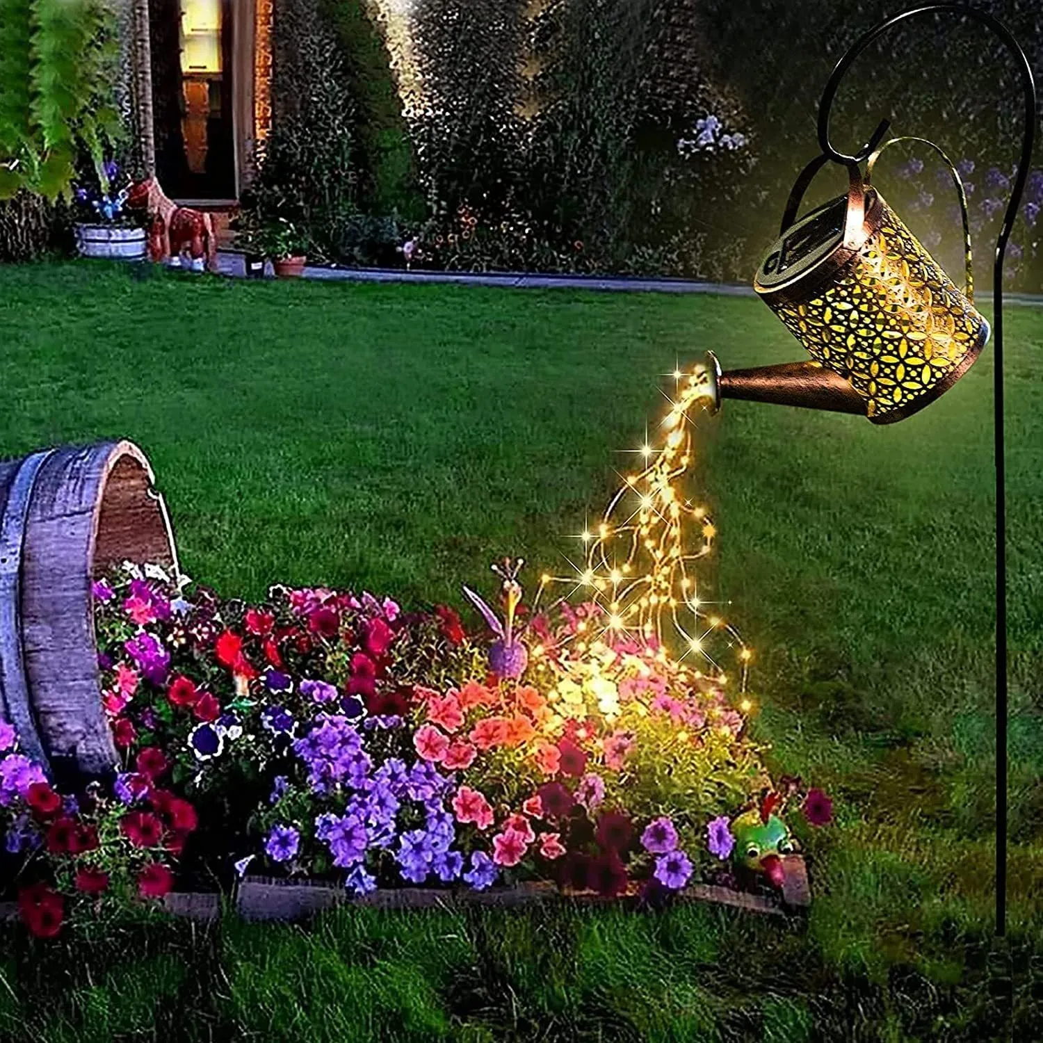 Садовые украшения Солнечная светодиодная струна Лас -лампа водонепроницаем