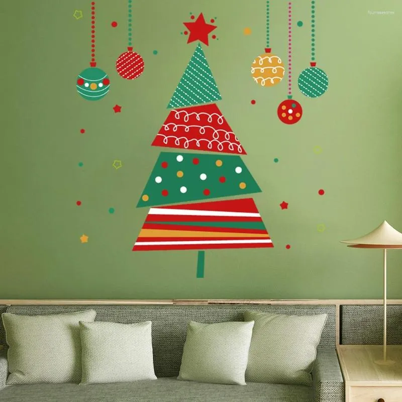 Stickers muraux joyeux noël décoration bricolage plantes amovible Art Mural maison chambre décor Adesivos De Parede