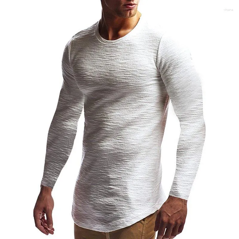 Chemises actives printemps automne Gym hommes t-shirt décontracté à manches longues hauts t-shirts Sport Fitness respirant séchage rapide