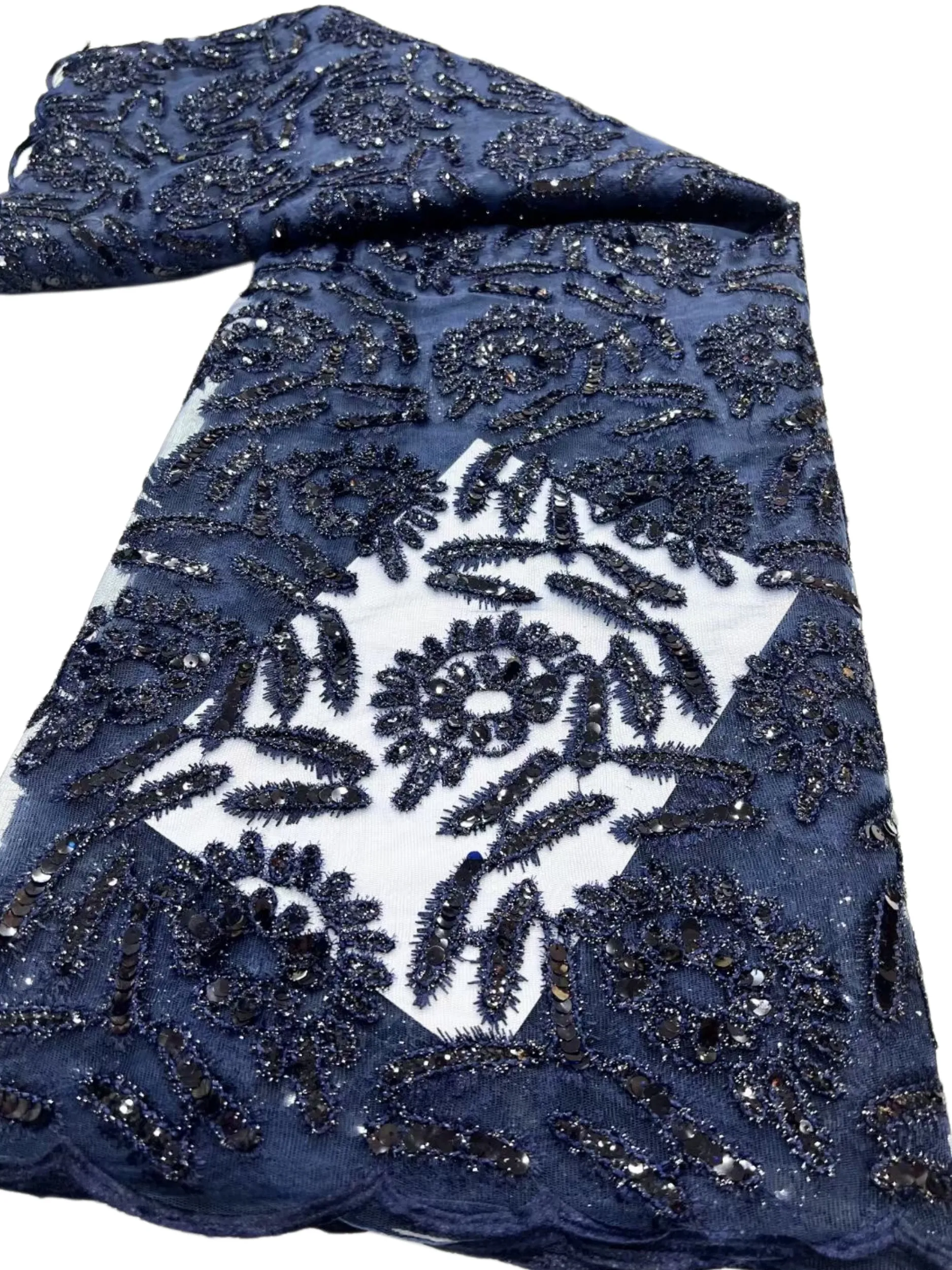 Tela De Encaje Floral 3D Con Flores De Tul Bordado De Gasa Para Boda, Vestido De Graduación, 59 Pulgadas, 1 Yarda (rojo