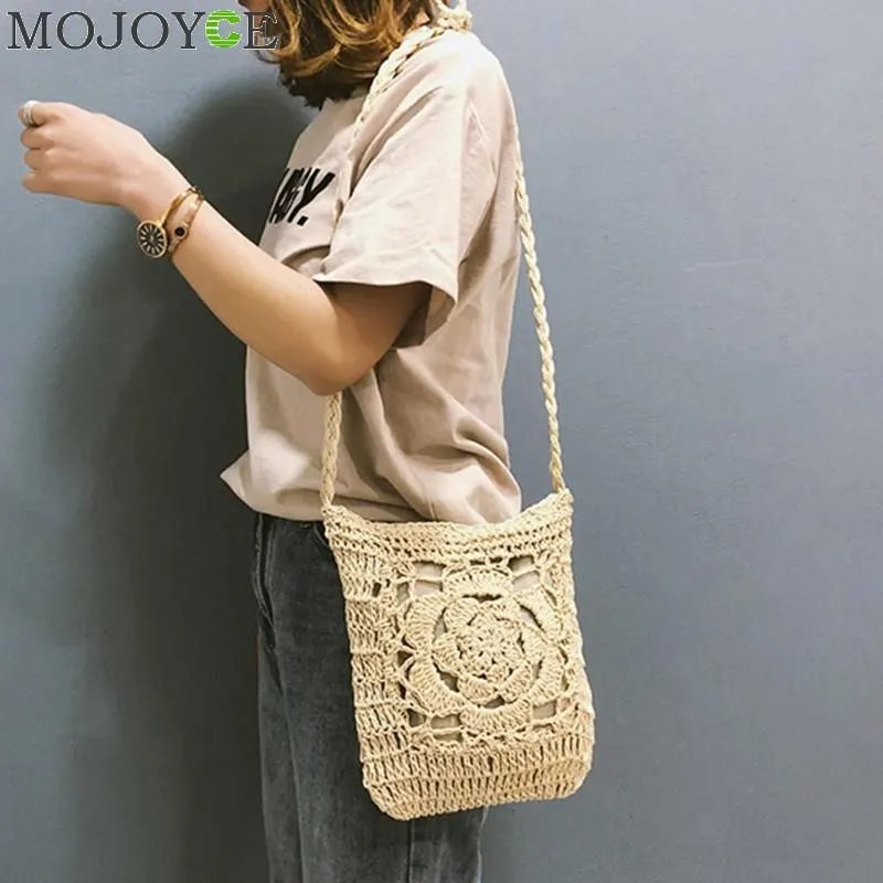 HBP Bohemian Woven Hollow Out Beach Bag Women Crochet Fringed Straw Clutch Handmade Day Clutches Knitting Weave Boho Summer Bag