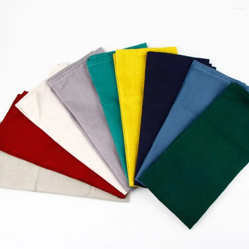 Table Napkin Solid Colours 40 X 60 Cm Slub Linen Cotton ClothNapkins Heat Insulation Mat Dining Children Fabric Placemats