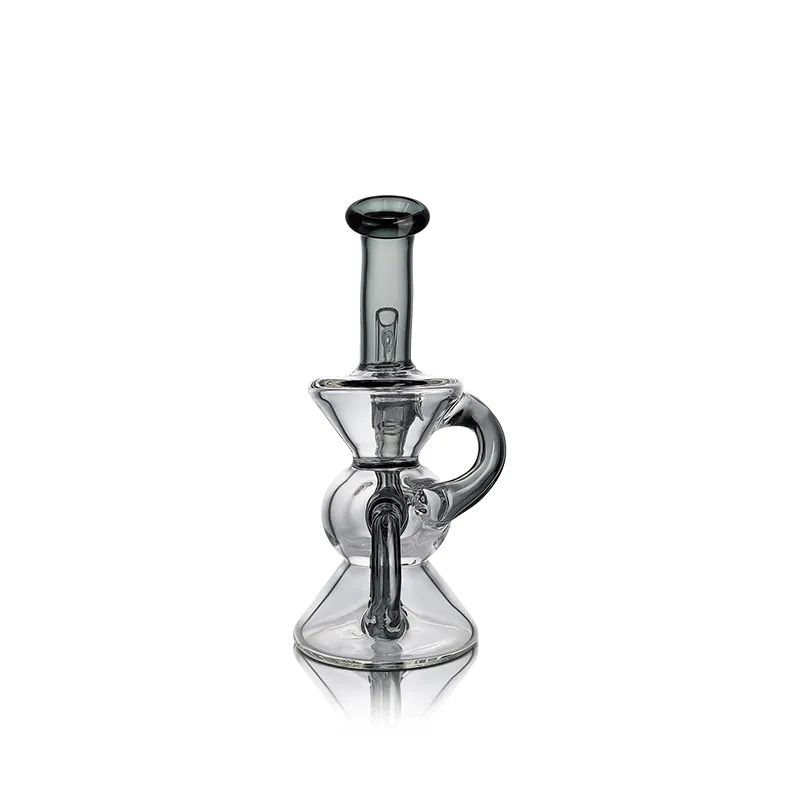 Waxmeisje 5,3 inch Hourglas Mini Recycler Dab Rig beker 4 Gaten STEM TURBINE PERCOLATORS GLASE BONGS WATERPIJN WAIS OILHAAK OLIEAHS US Warehouse Retail Order Gratis verzending