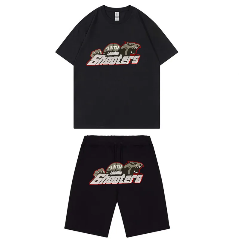 Conjuntos de agasalhos masculinos TRAPSTARS Summer Cotton Short Sleeve TShirts Shorts Sweatpants Streetwear Jogging Homme Conjunto de 2 peças 2023 230718