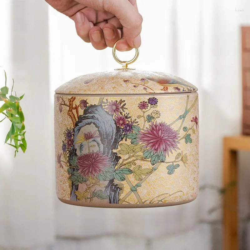 Storage Bottles Jars Tea Pot Ceramic Coarse Pottery Mini Portable Sealed Size Moisture-Proof Household Box