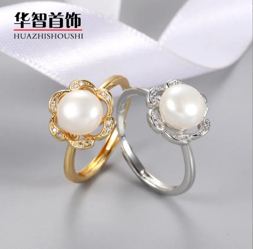 Jewelry Settings Wholesale Pearl Ring S925 Sier 18 Styles For Women Mounting Rings Adjustable Size Blank Diy Gif Drop Delivery Dhjyk