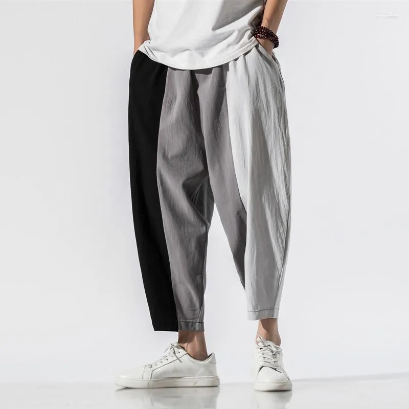 Mannen Broek Losse Kruis Lente Zomer Cut Harem Mannelijke Brede Grote Bloeiers Benen 2023 Mannen Enkellange Sweatpant