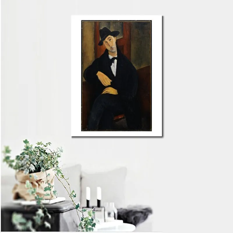 Art mural fait à la main sur toile Portrait de Mari 1919-20 Amedeo Modigliani peinture Portrait œuvre décor d'hôtel moderne