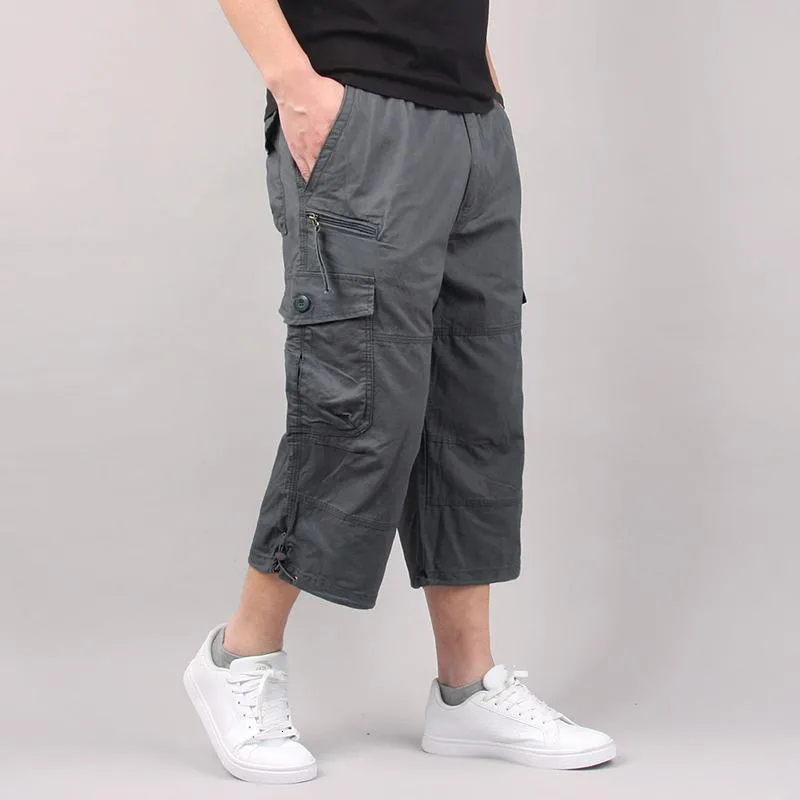 Mens Shorts Cargo Summer Loose Casual Pants Elastic Waist Large Outdoor Jogging Trend Multiple Pockets 230718