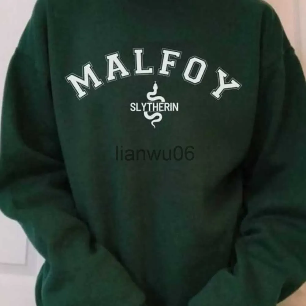 Womens Hoodies Sweatshirts Malfoy Sweatshirt House Sweatshirt Dark Academia Crewneck College Sweatshirt Draco Malfoy Unisex Shirt Autumn Winter Swea J230718