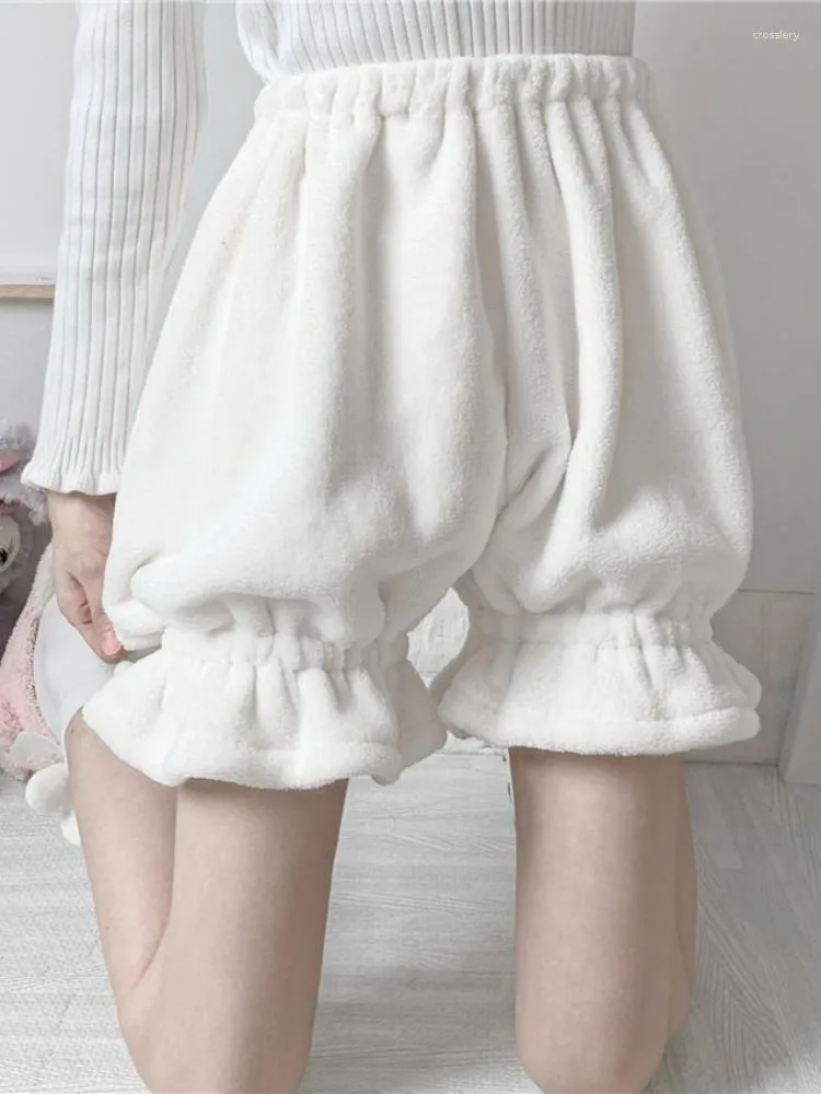 Women's Leggings Lolita Style Sweet Girl Pumpkin Pants Autumn Winter Keep Warm Loose Plush Shorts Woman Bloomers 4XL-100KG