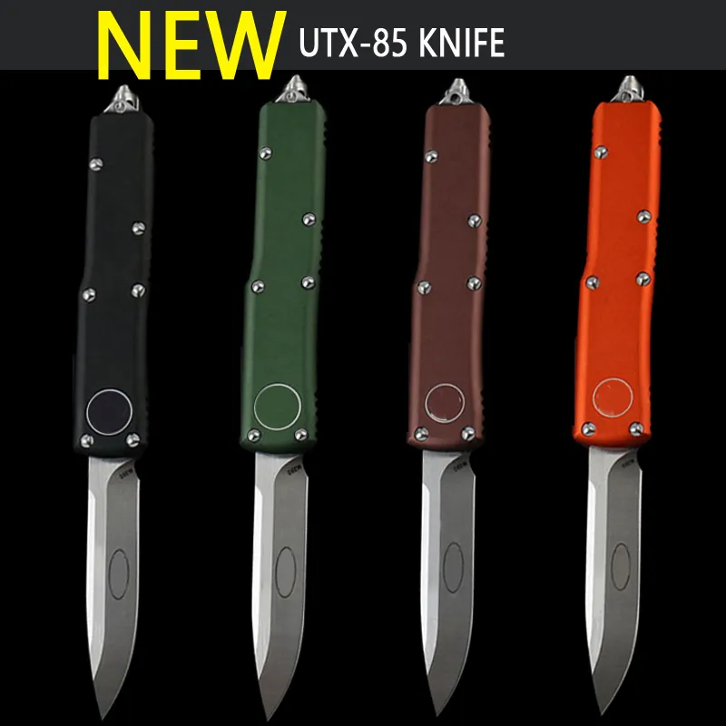 UTX UT 85 Series Micro Ultra Tech Automatic knife EDC Self Defense Military Tactical Pocketknives D2 Blade Double Edge UT85 Black