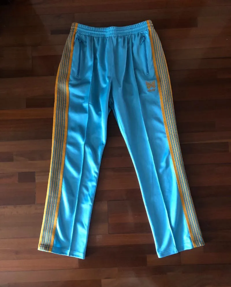 Pantalon pour hommes Awge Needles Track Suit 1: 1 Broined Broidered Buttered Men Femmes Veste pantalon Pantalon W4
