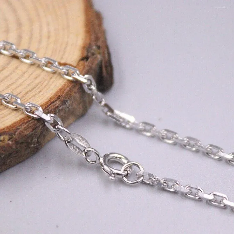 Chains Real 925 Sterling Silver Necklace 2mm Cable Link Chain 25.6"L 10-11g